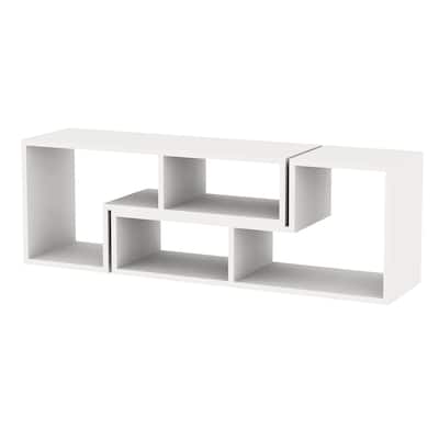 Hollow-Core TV Console and Bookcase Combination, White