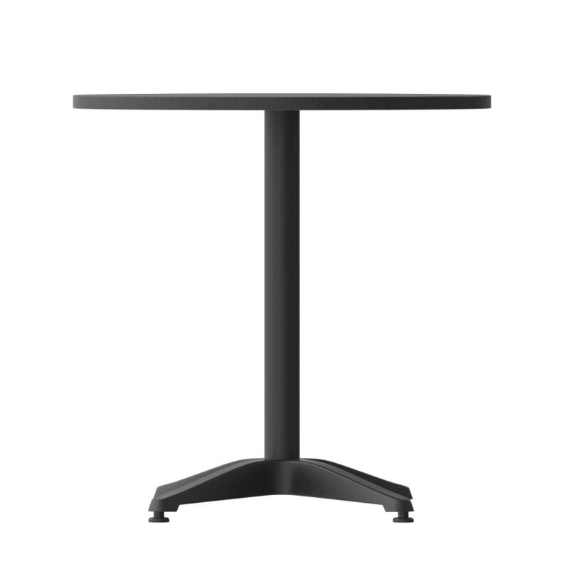 27.5" Round Aluminum Smooth Top Indoor-Outdoor Table with Base