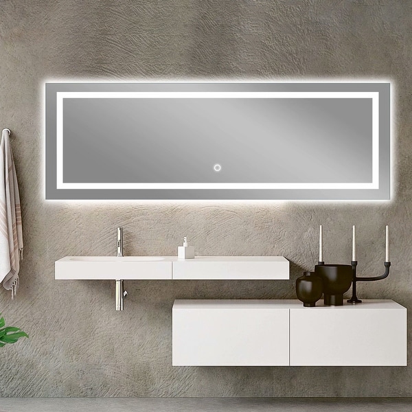 Anti-fog Bathroom Wall Mirror with LED Lights GETZ Round Mirror for Bathroom Gold/Black Light Up Backlit Touch Make-up Vanity Mirror with Touch Sensor Switch