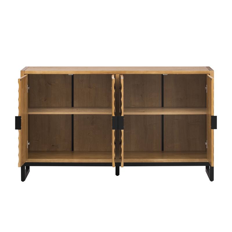 Modern water wave door design adjustable divider dining cabinet