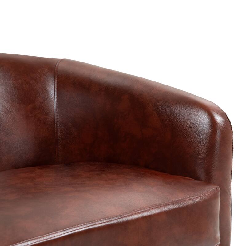 Round Barrel Armchair 360-Degree Swivel Accent Chairs