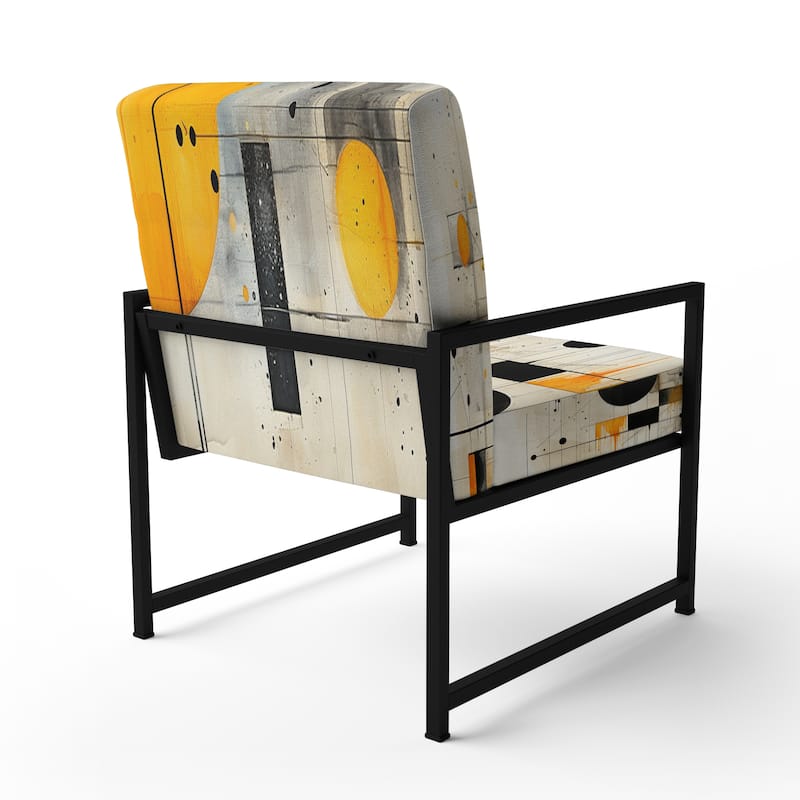 Designart "Geometric Abstraction III" Upholstered Abstract Shapes Accent Chair and Modern & Contemporary Arm Chair