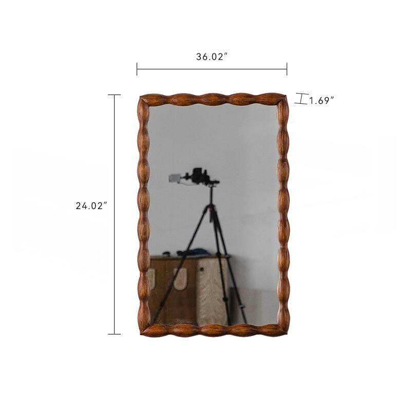 Modern Mirror with Solid Wood Frame