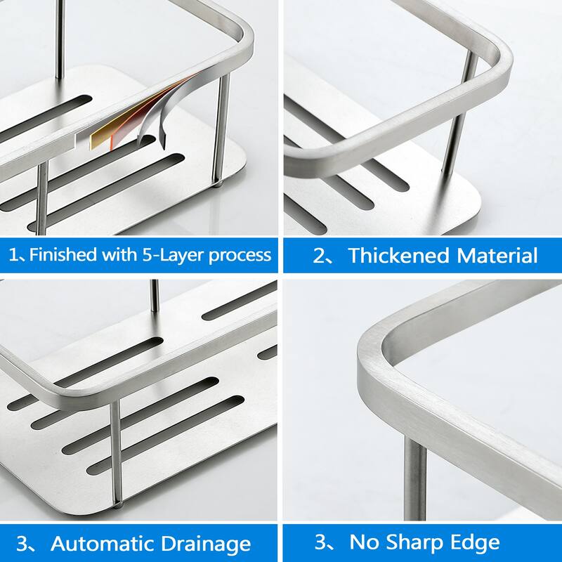 2-Pack Stainless Steel Bathroom Organizer Basket Shower Caddy