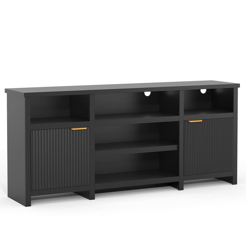 Pocassy LED Farmhouse TV Stand for 75 Inch