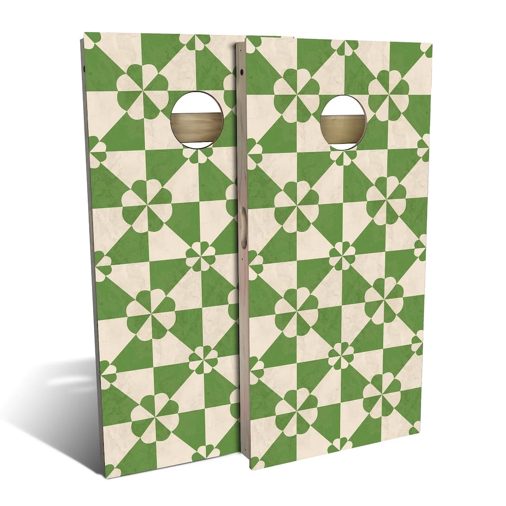 Green Tile Outdoor Cornhole Board Set