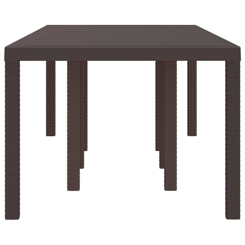 vidaXL Garden Table Anthracite/Brown poly rattan - 98.4 x 39.4 x 28.7 inch