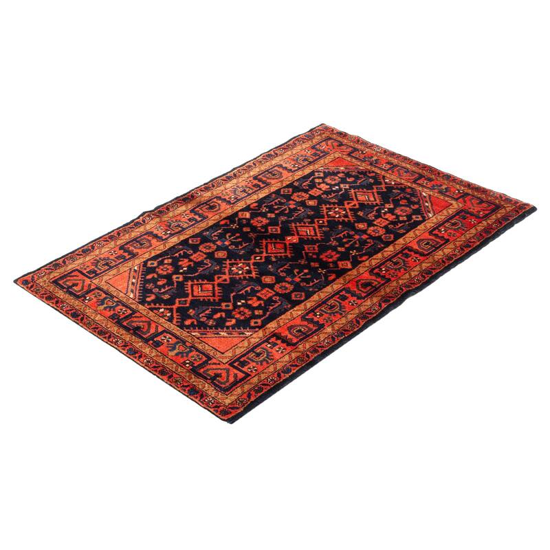 ECARPETGALLERY Hand-knotted Andelz Navy Wool Rug - 3'10 x 6'0