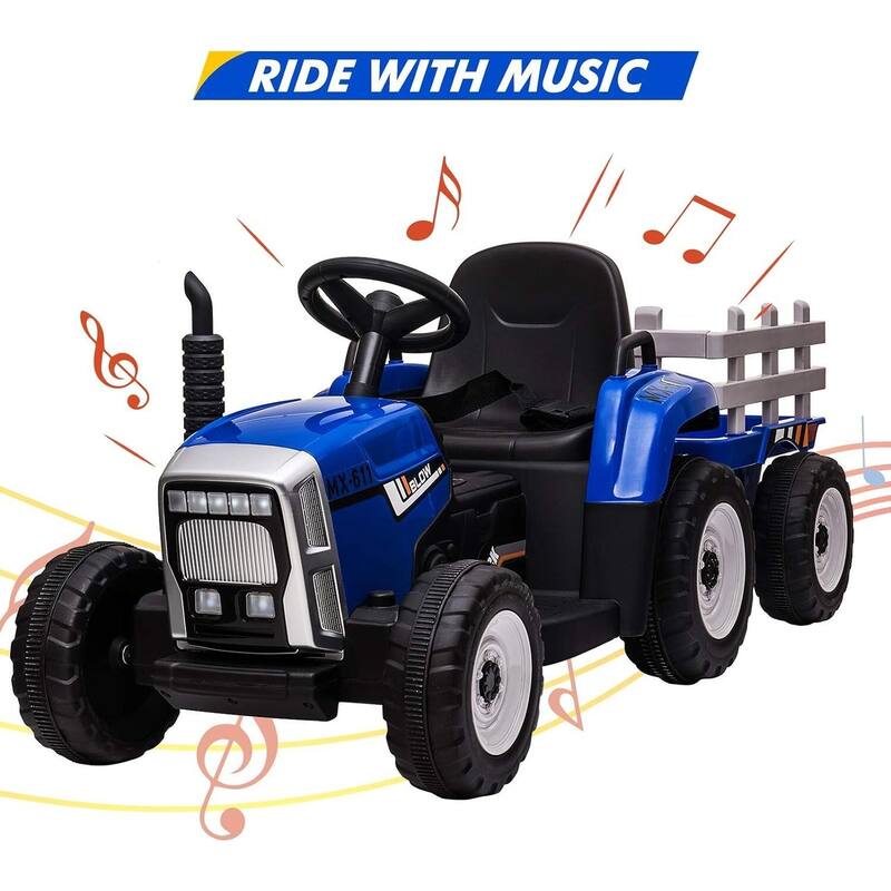 12V Ride on Tractor with Trailer & Remote Control