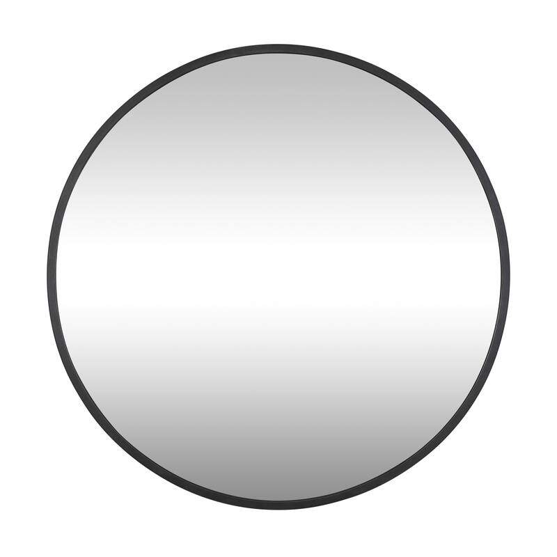 Varaluz Cottage 30-inch Round Mirror - Black