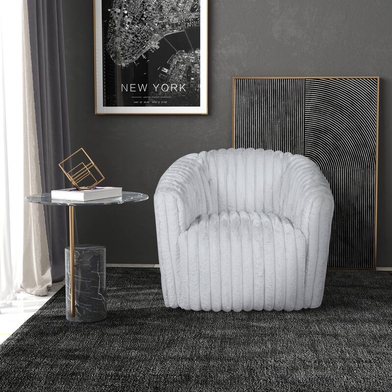 Madrid Mid Century Modern Swivel Accent Comfy Soft Plush Fabric Chair