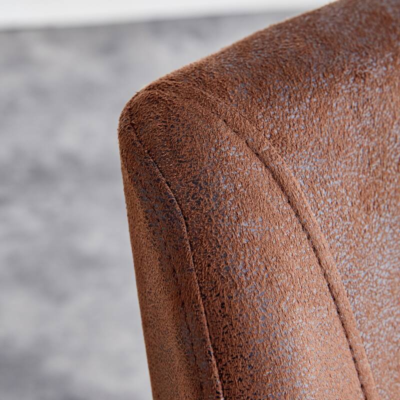 Dining Chairs with Suede Cushions And Black Metal Legs (Set Of 2)