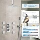 preview thumbnail 23 of 33, 12" Ceiling Mount Rainfall 3 Way Thermostatic Shower Faucets Sets Shower Head System with 6 Body Jets