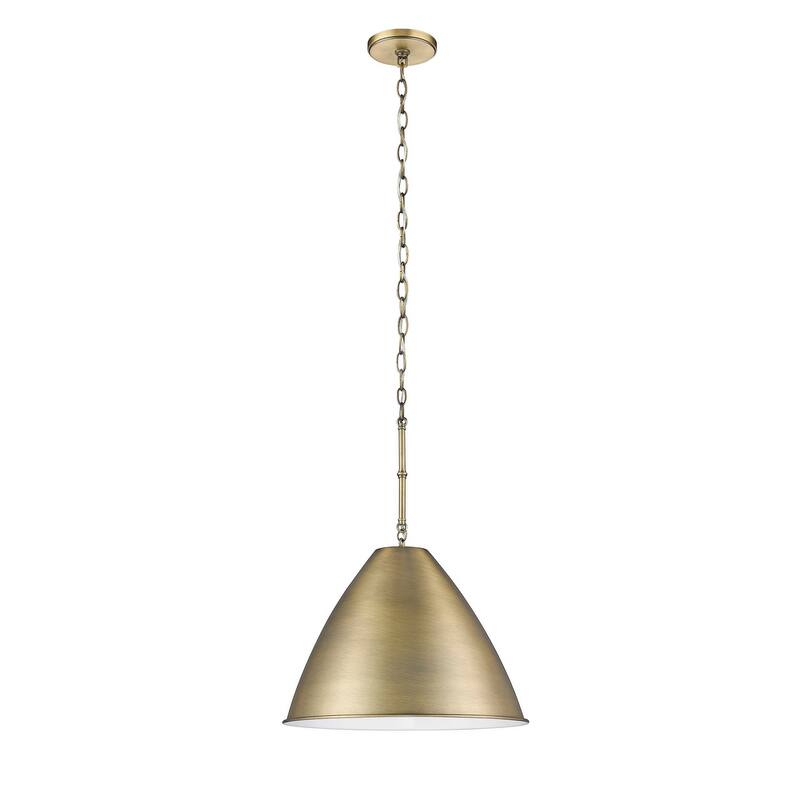 21.5 Inch Large Dome Pendant Antique Brass