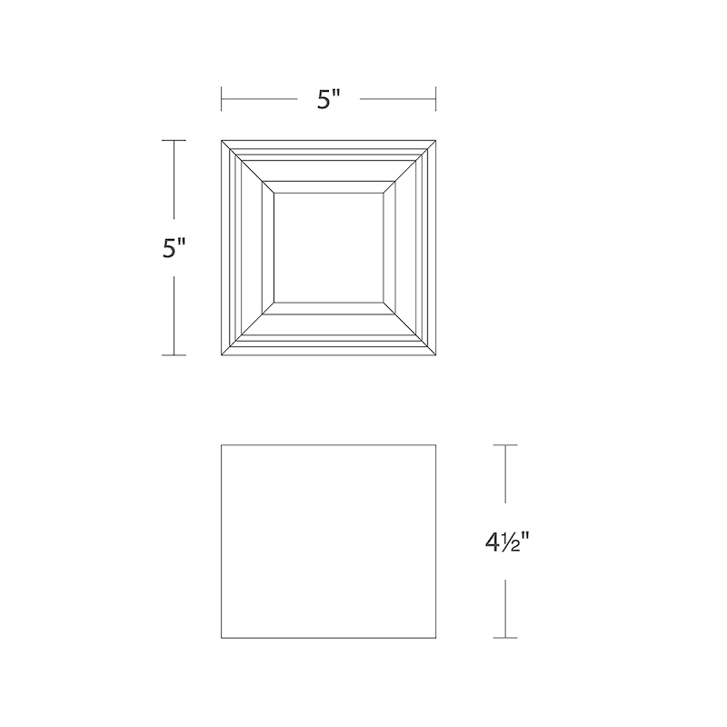 Kube 5in LED Outdoor Flush Mount 3-CCT 3000K-3500K-4000K Set to 3000K