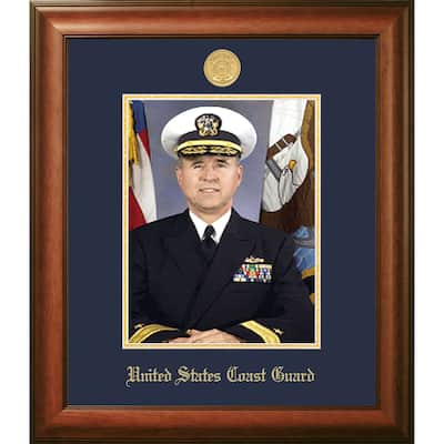 Patriot Frames Coast Guard 8x10 Portrait Walnut Frame Gold Medallion