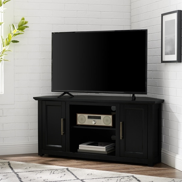 Camden 48" Corner Tv Stand Black - 47.75 W x 20 D x 22 H - 47.75 W x 20 D x 22 H. Opens flyout.