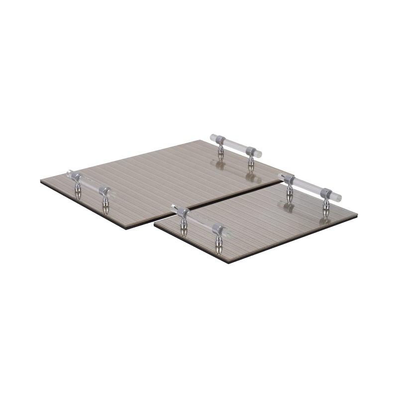Decorative Trays with Acrylic Handles Metallic Finish (Set of 2)