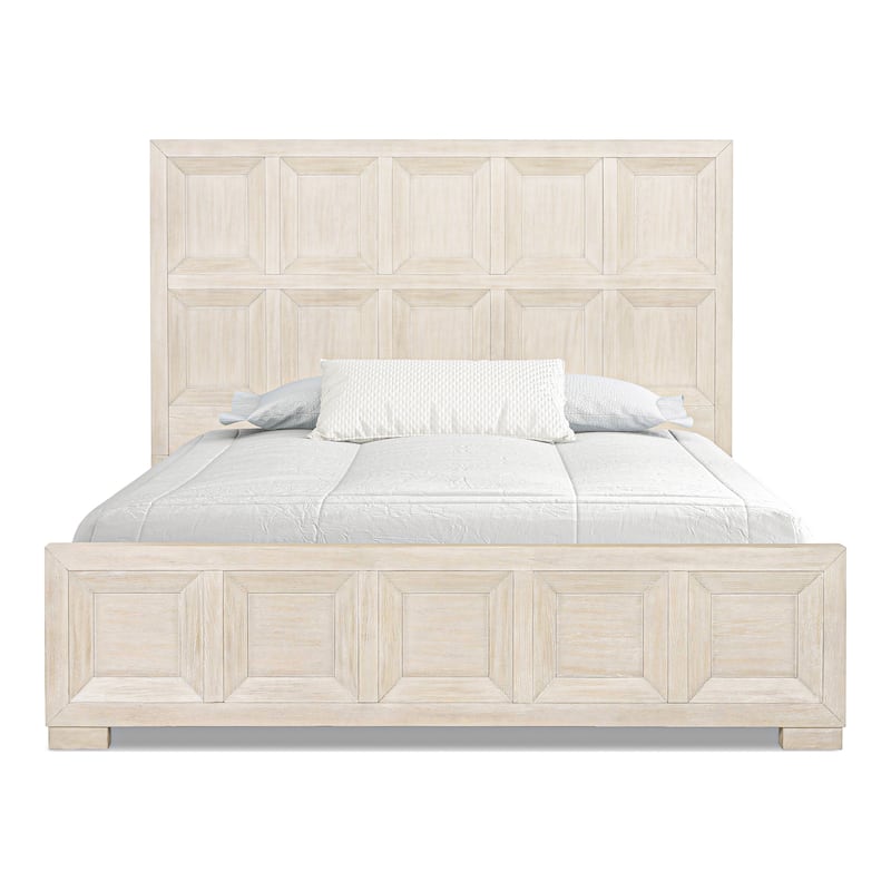 Furniture of America Durem Modern Classic 3-Piece Solid Wood Panel Bedroom Set with 3-Drawer Nightstand