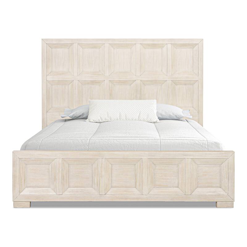 Furniture of America Durem Modern Classic 5-Piece Solid Wood Panel Bedroom Set with 2-Drawer Oversized Nightstand