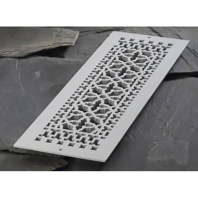 Reggio Registers Scroll Series 6" x 24" Grille with Mounting Holes - Grey Aluminum