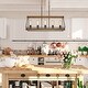 preview thumbnail 6 of 8, Modern Farmhouse 5-Light 30.5" Chandelier Faux Wood Rustic Kitchen Island Lights - L30.7 *W10.2" *H21.6"