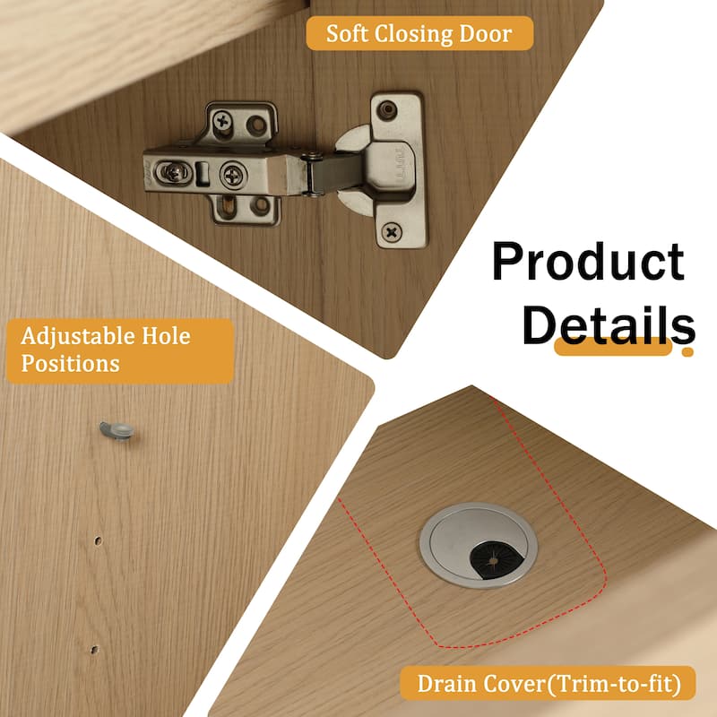 Malwee 36"/42"/48" FreeStanding Bathroom Vanity with Sink
