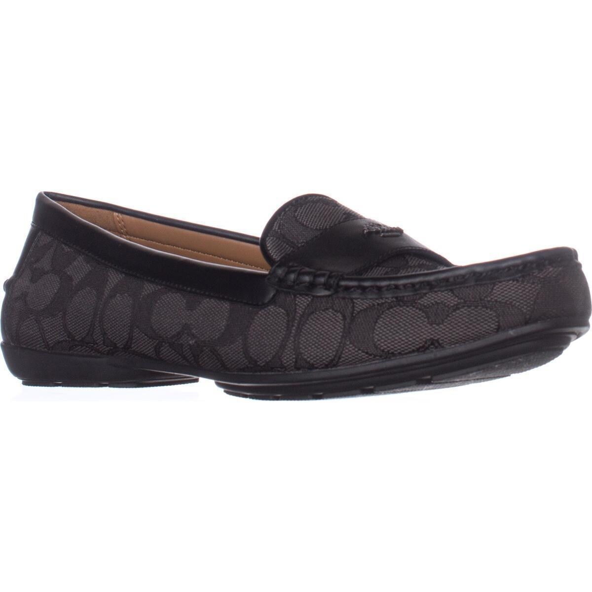 Shop Coach Odette Loafer Flats Black Smoke Black Overstock