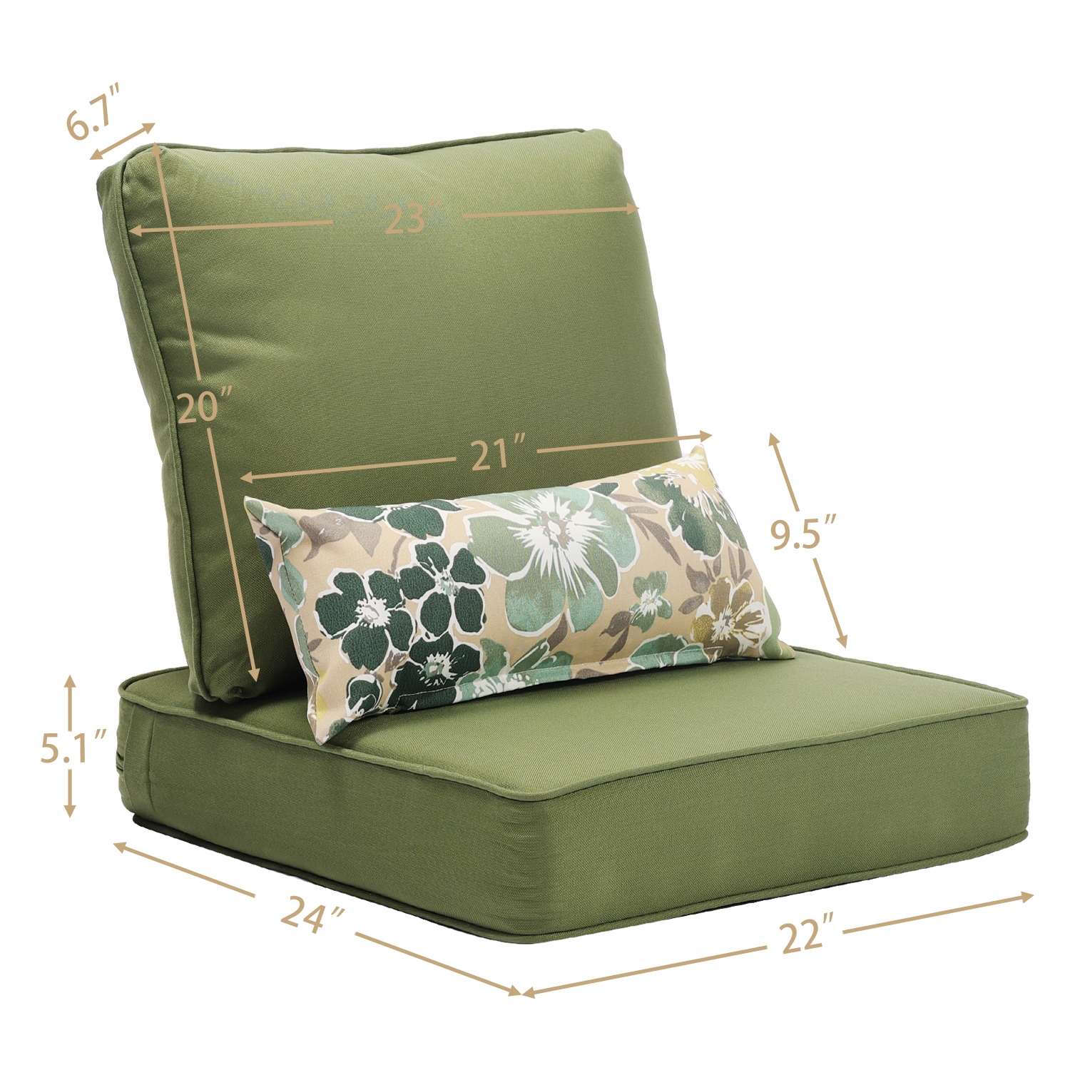 Aoodor 22 x 24 Outdoor Deep Seat Chair Cushion Set Set of 2 Seats 2 Backs 2 Pillows N A Bed Bath Beyond 37156734