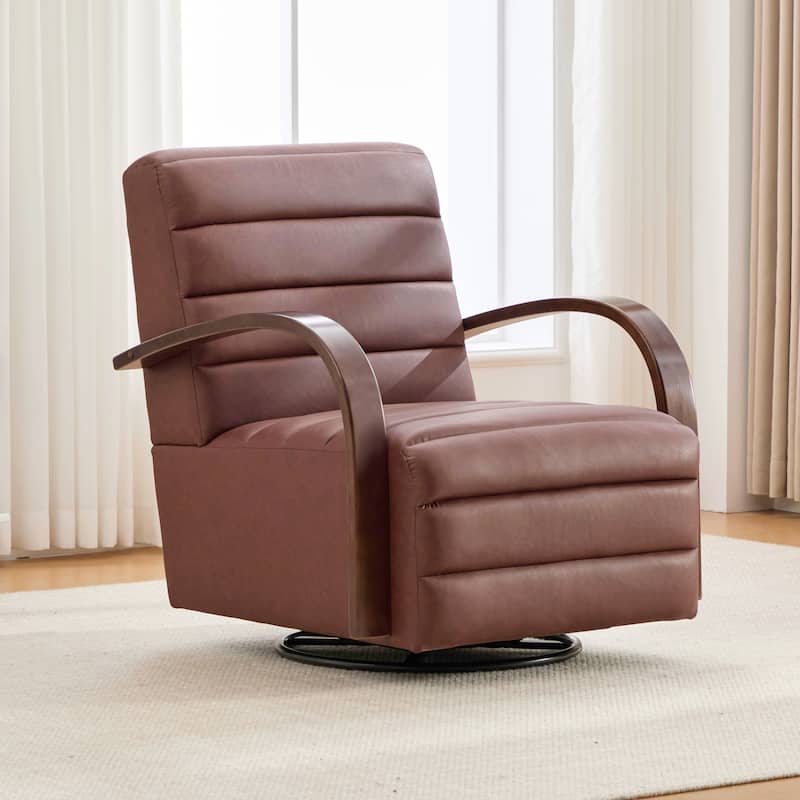 30.7"W 360° Swivel Accent Chair,Modern Upholstered Arm Chair with Metal Base