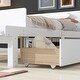 preview thumbnail 17 of 26, Stylish Twin/ Full Size Platform Bed Frame with Footboard Bench and 2 Storage Drawers, Pine Wood Platform Bed Frame for Bedroom