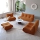 preview thumbnail 20 of 43, Teddy Fabric Lazy Sofa Sets for Bedroom Living Room,Comfortable Bean Bag Chair Floor Couch Tan