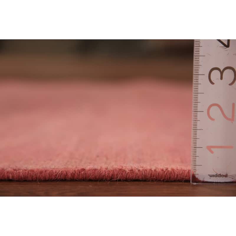 Light Pink Modern Gabbeh Runner Rug Hand-Knotted Wool Carpet - 2'10" x 9'8"