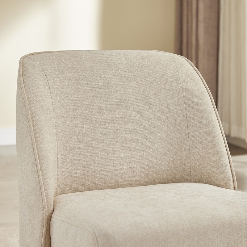 Spruce & Spring Modern Upholstered Dining Chair with Hidden Casters