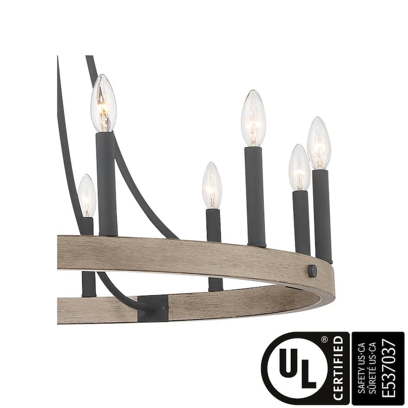 Acroma 12-light Acroma 12-light 34In Farmhouse Modern Wagon Wheel Chandelier - N/A