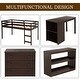 preview thumbnail 17 of 20, Merax Twin Low Loft Bed with Desk and Cabinet