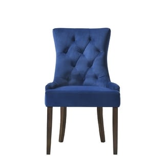 Velvet Dining Chairs Set-2 Wood Tufted Nailhead Trim Back Side Chairs