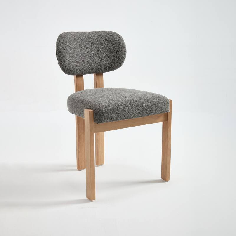 Modern Upholstered Rubberwood Dining Chairs (Set of 2)