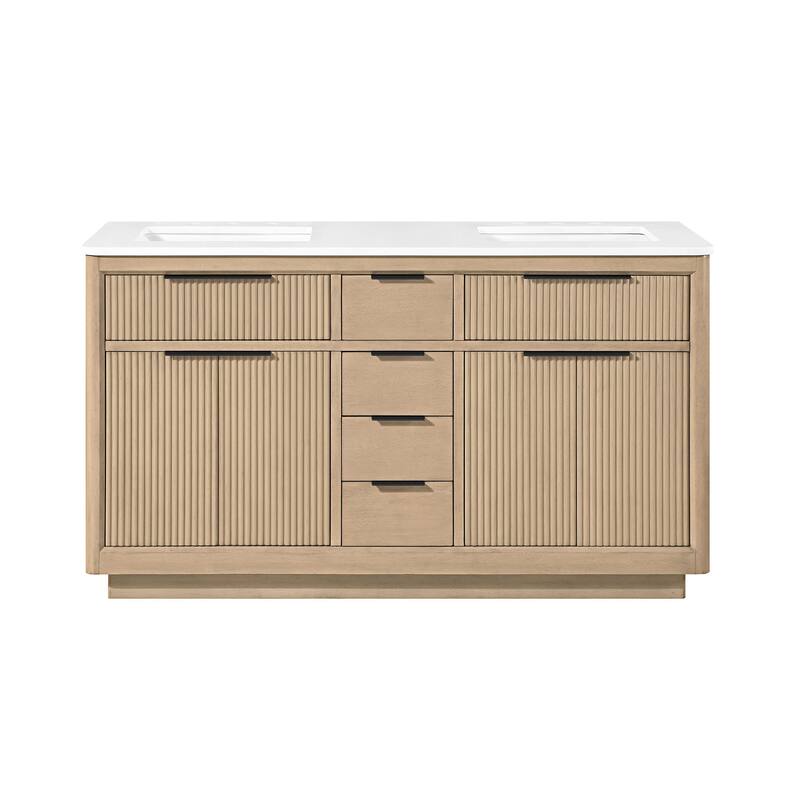 OVE Xander Bathroom Vanity with White Engineered Stone Top