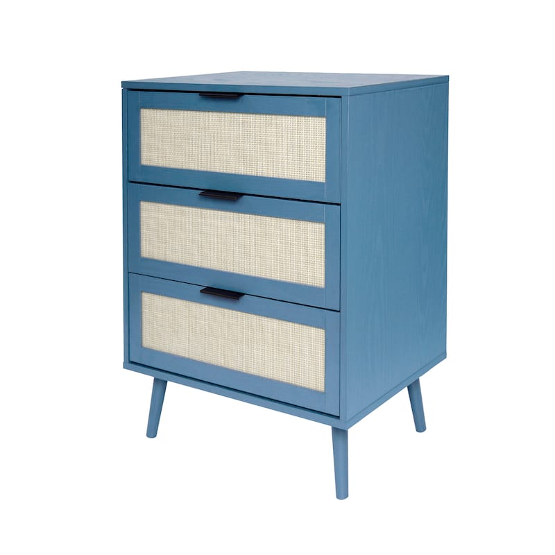 Rattan 3 Drawer Cabinet for bedroom living room