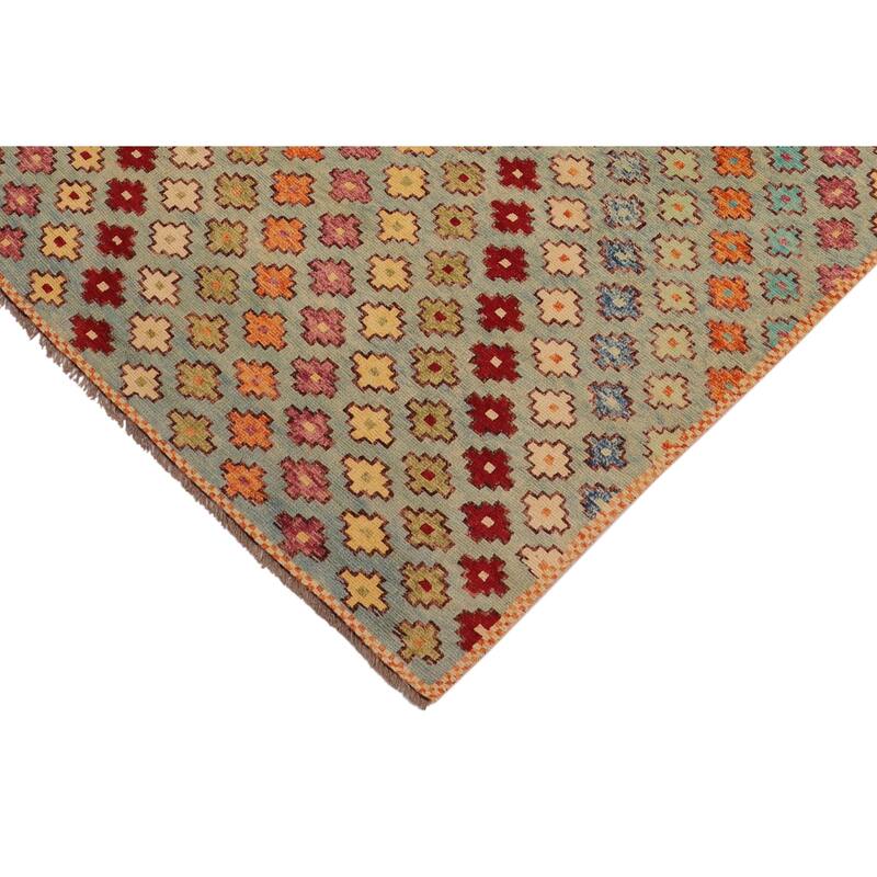 Eclectic Balochi Leon Blue/Red Hand Knotted Wool Rug - 4'9'' x 8'0''