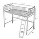 preview thumbnail 5 of 6, Sleek Metal Loft Bed, Twin Size, with Ladder and Guardrail for Modern Living