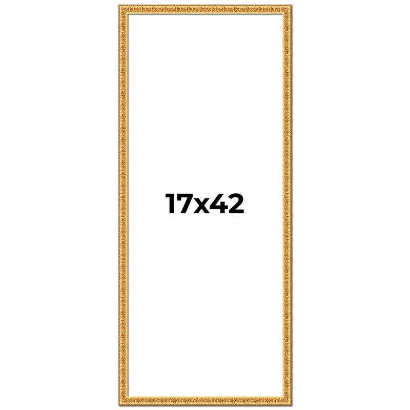 17x42 Frame Gold Real Wood Picture Frame Width 1 inches | Interior