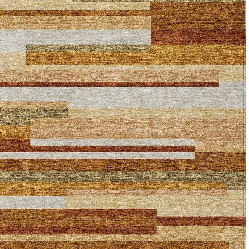 HomeRoots Striped Transitional Rectangle Outdoor Rug