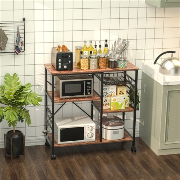 black metal kitchen shelves