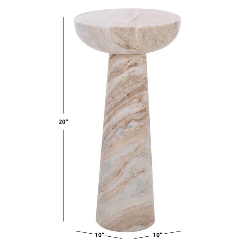 SAFAVIEH Couture Glendale Round Marble Accent Table - 10"W x 10"D x 20"H