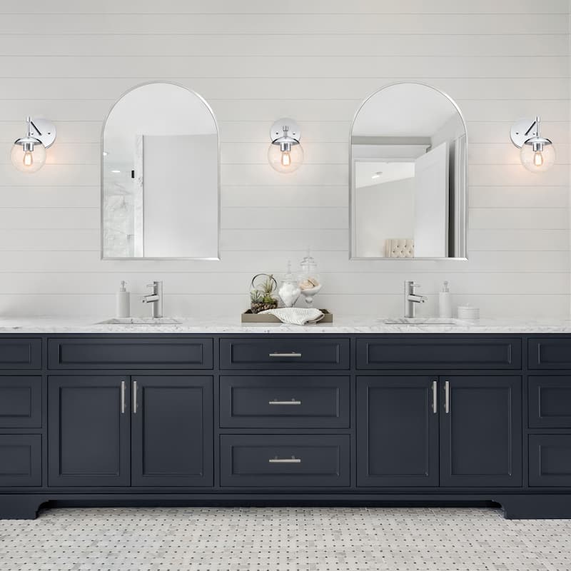 Modern Metal Framed Maeve Arched Wall Accent Mirror