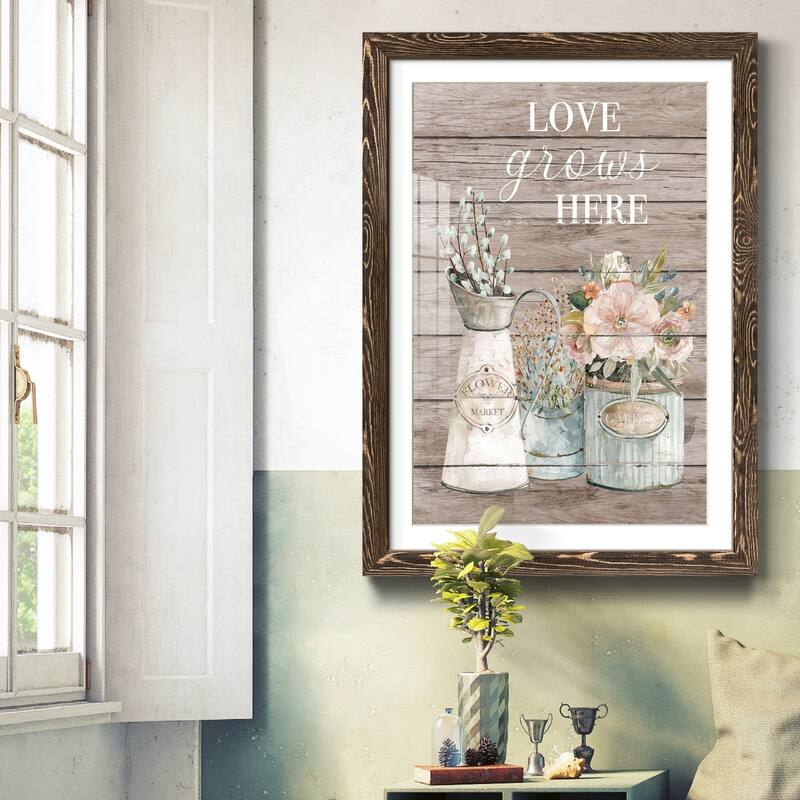 Love Grows Here-Premium Framed Print - Ready to Hang