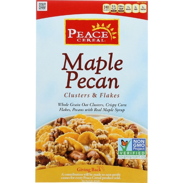 Peace Cereals Cereal - Clusters and Flakes - Maple Pecan - 11 oz - case of 6