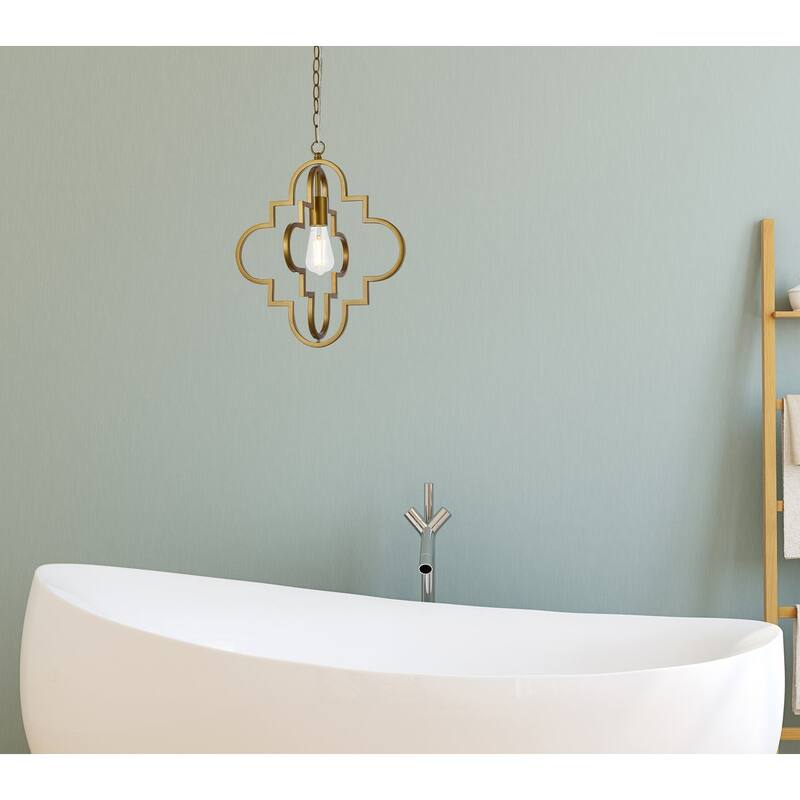 Sage 1 Light Pendant in black - 15 Inch
